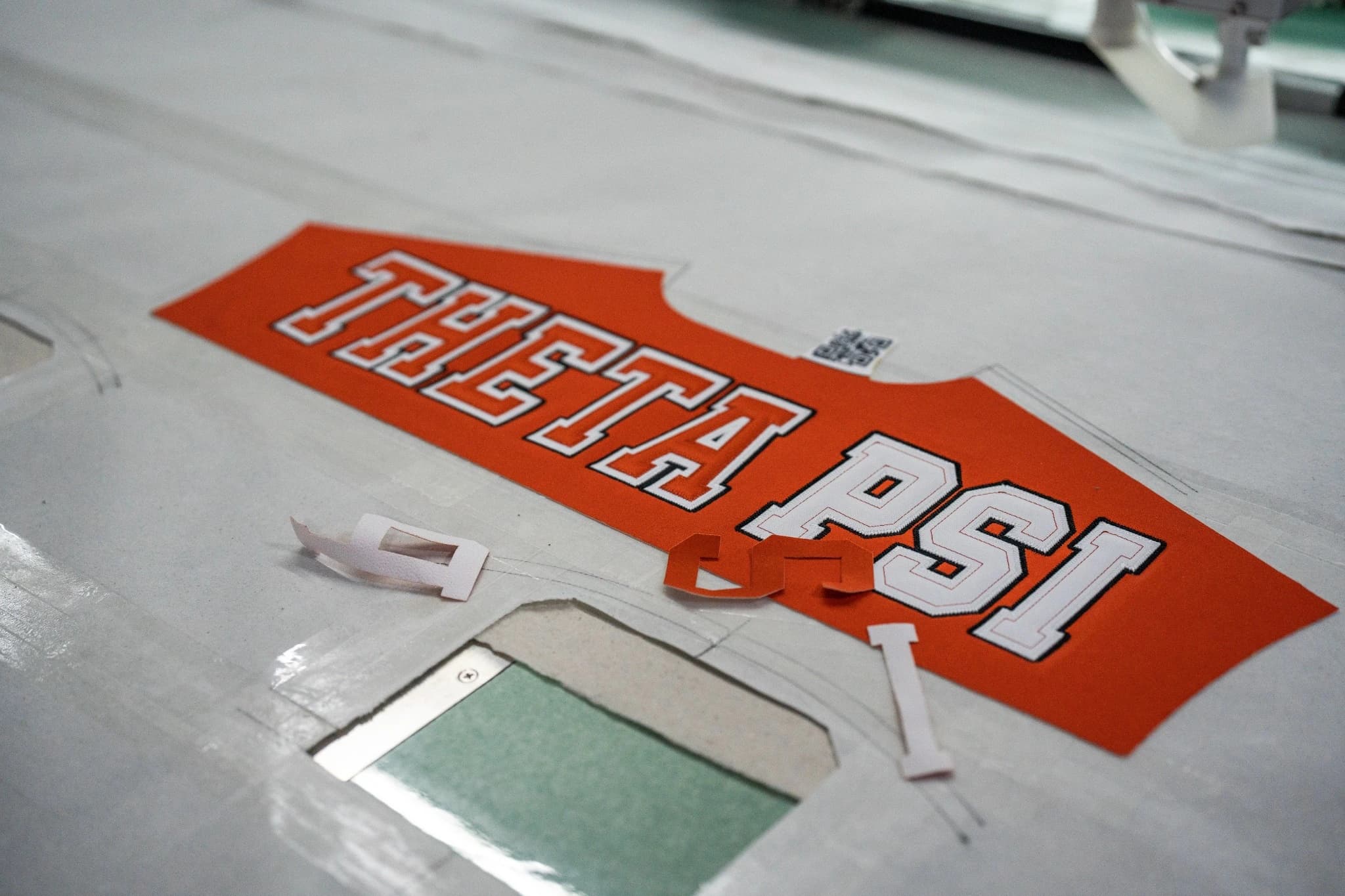 Lettering panel and material in the TONTON embroidery work area