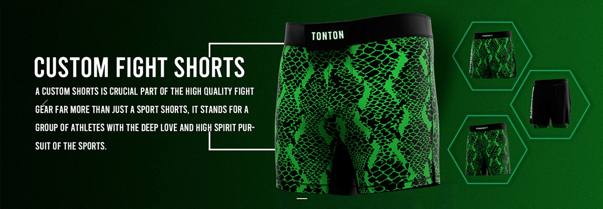 Custom fight shorts banner